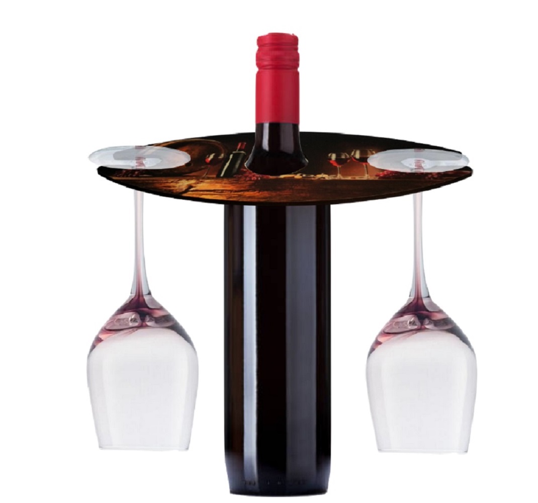 Držák na sklenice a láhev + 2 podtácky Motýl, květiny - energetický štítek