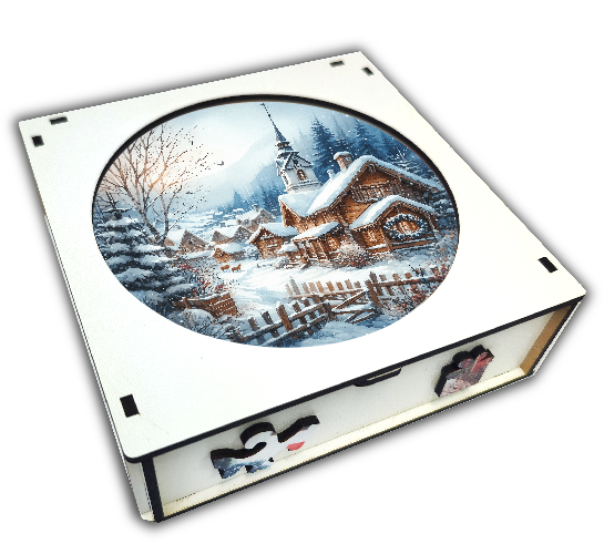 Puzzle 27cm v krabičce - zimní příroda - varianta_B