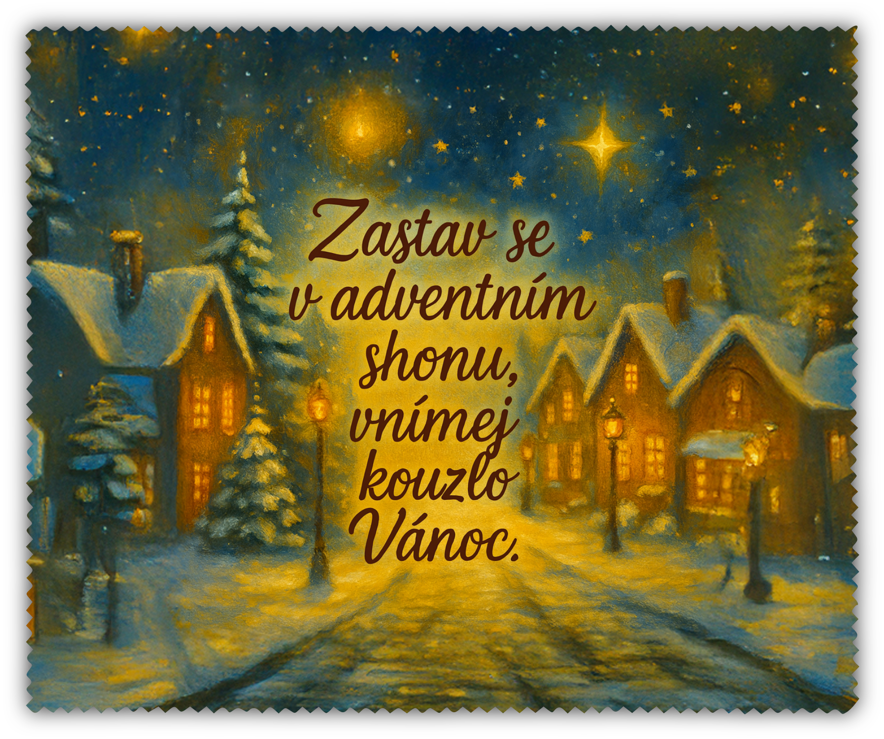 Čistící utěrka - vánoční vesnička (zastav se v adventním shonu...)