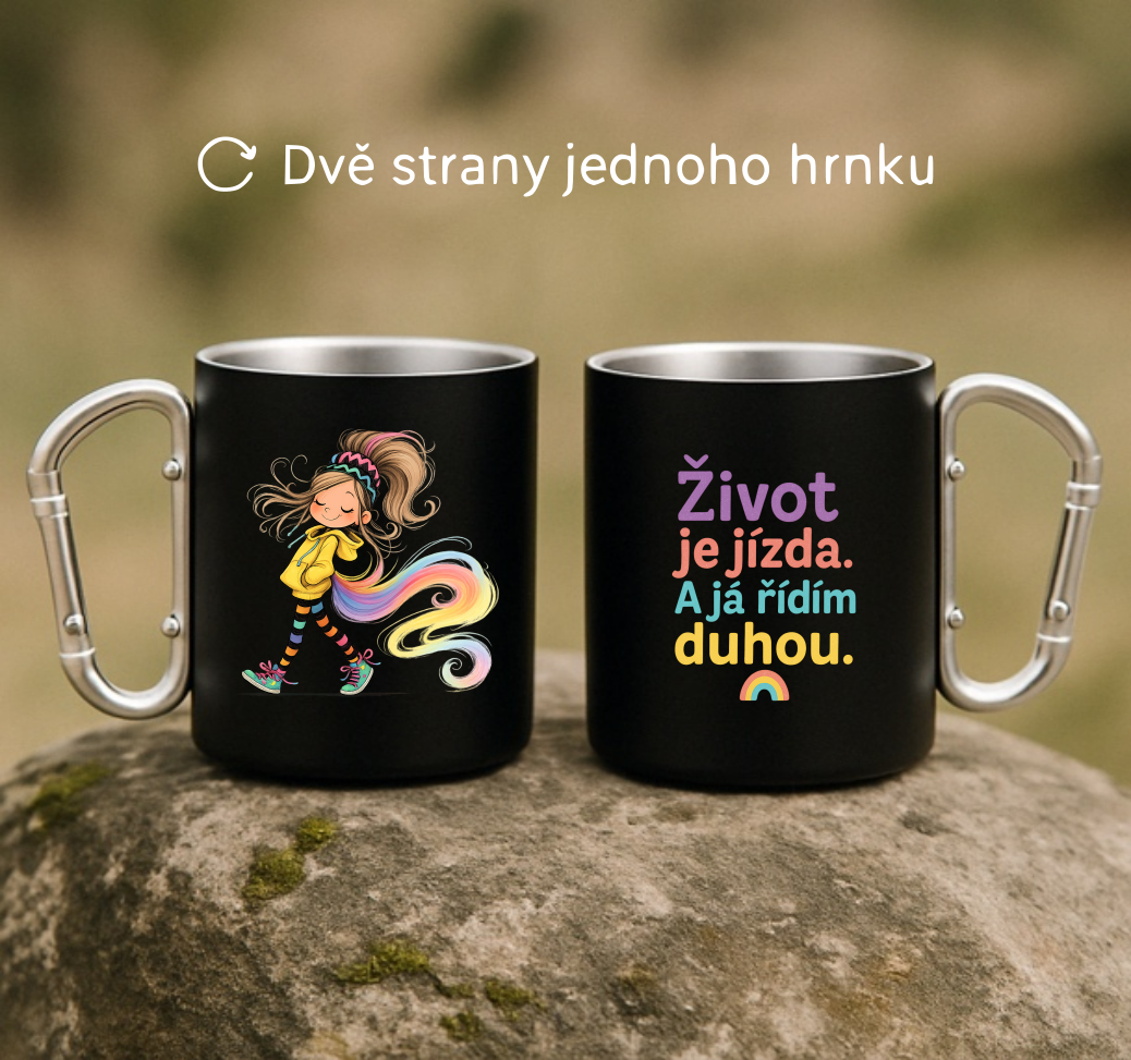 Plechový hrnek s karabinou