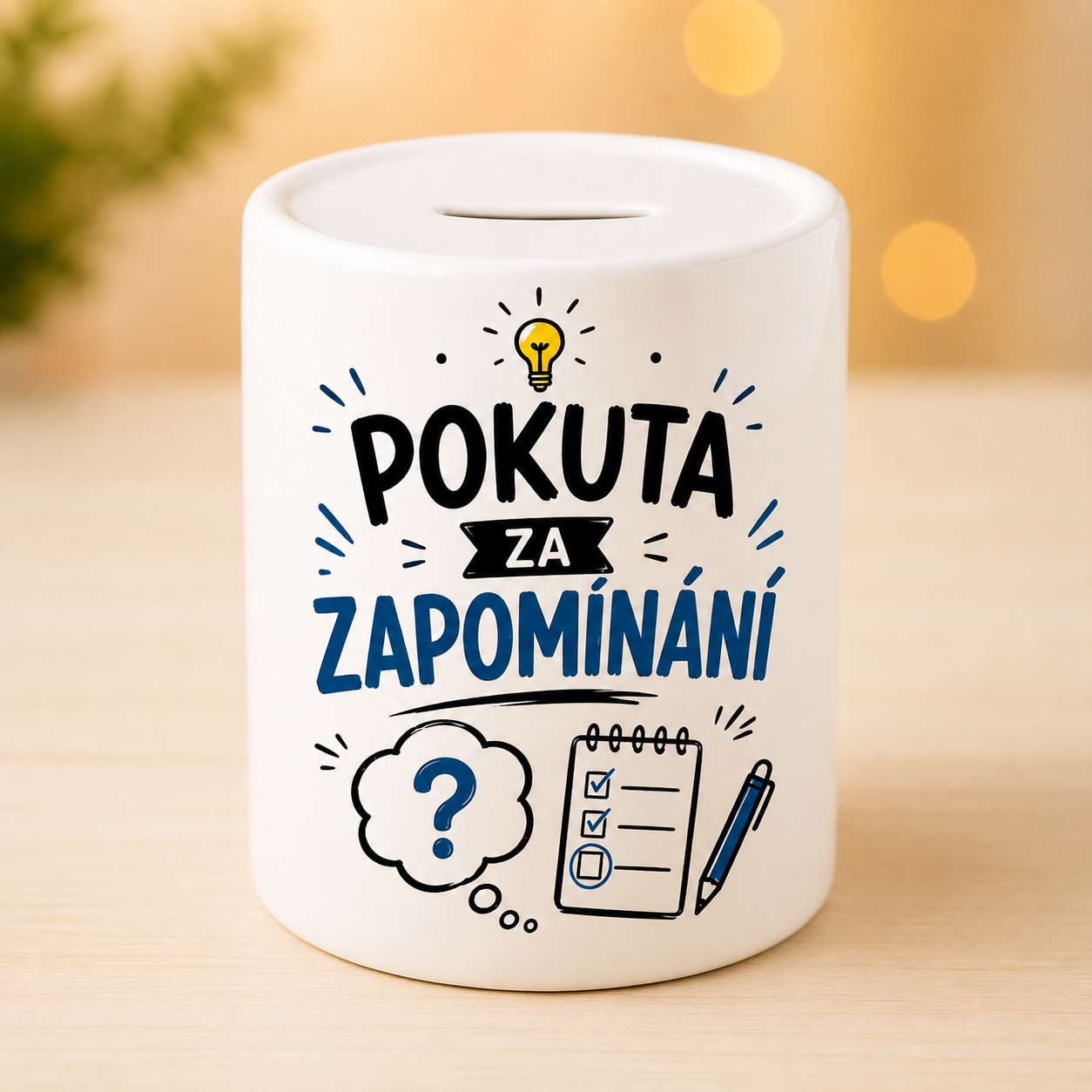Keramická pokladnička - Pokuta za zapomínání