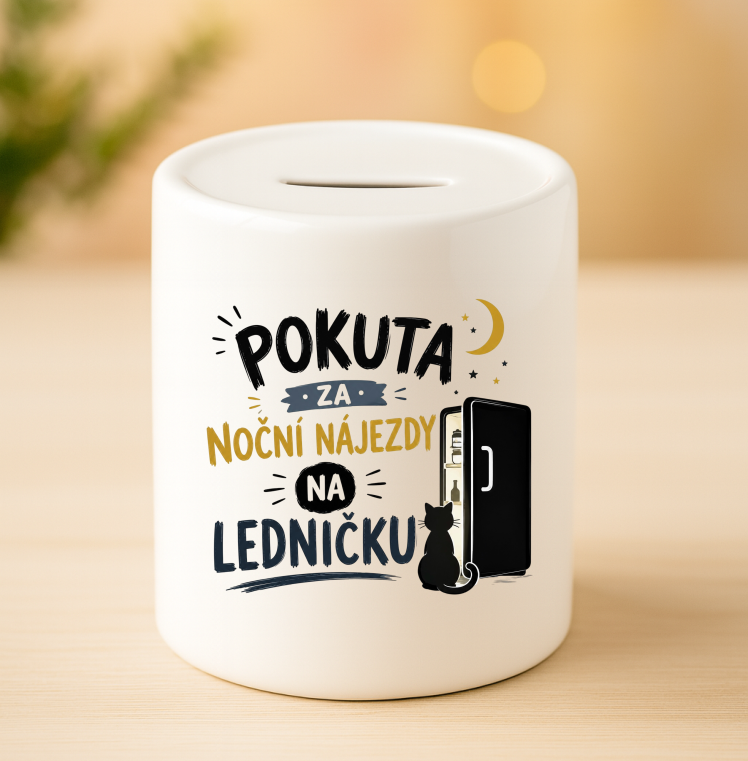 Keramická pokladnička - Pokuta za noční nájezdy na ledničku