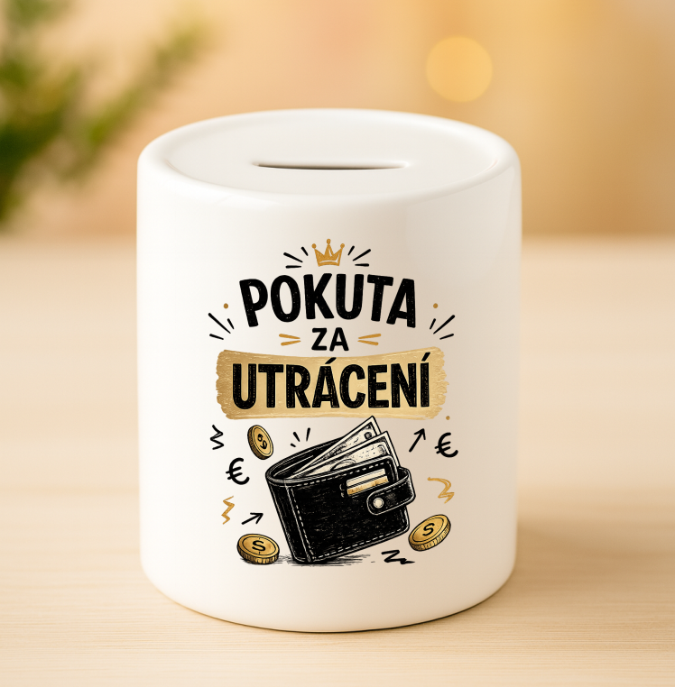 Keramická pokladnička - Pokuta za utrácení
