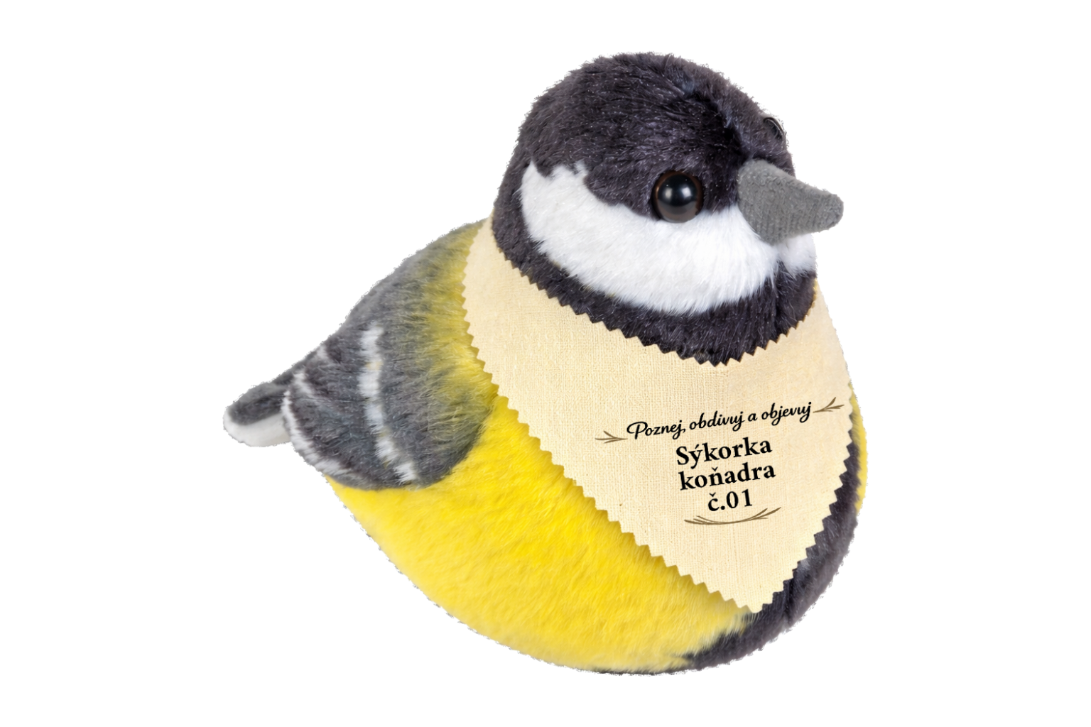 ptáček se zvuky Sýkora koňadra se šátkem + pexeso Ptáčci