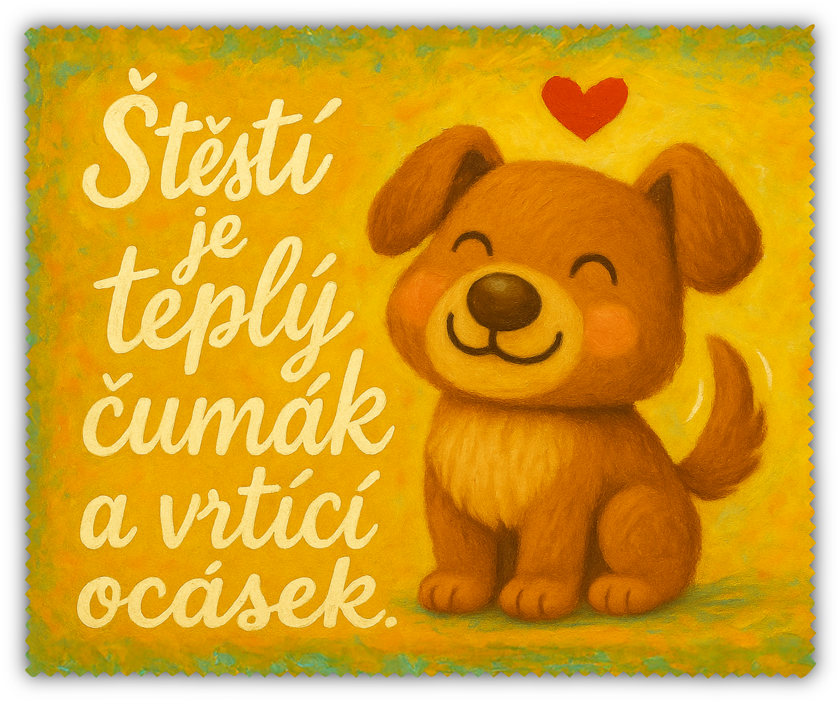 Čistící utěrka - štěstí je teplý čumáček a vrtící ocásek