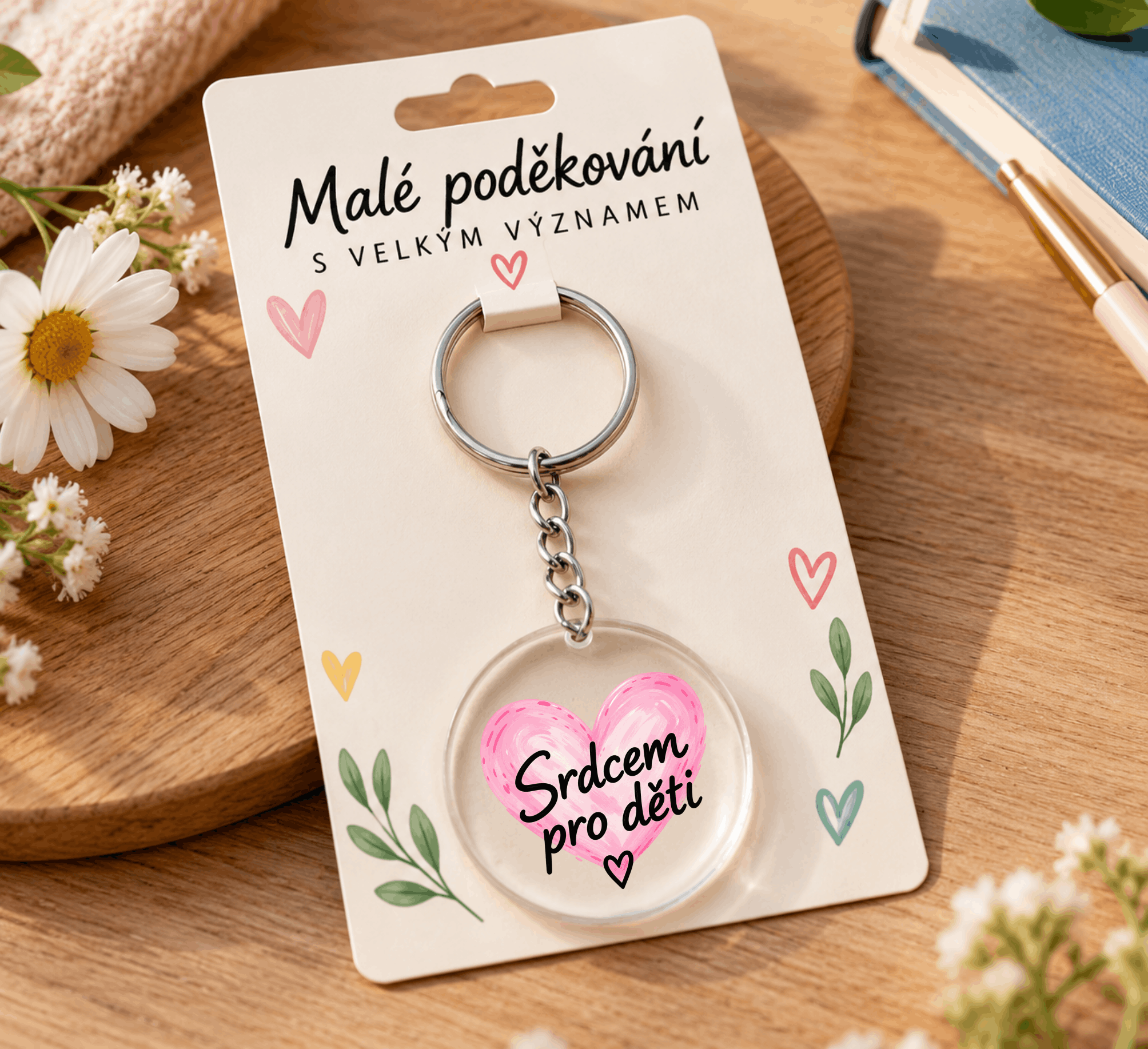 klíčenka na kartě "Srdcem pro děti"