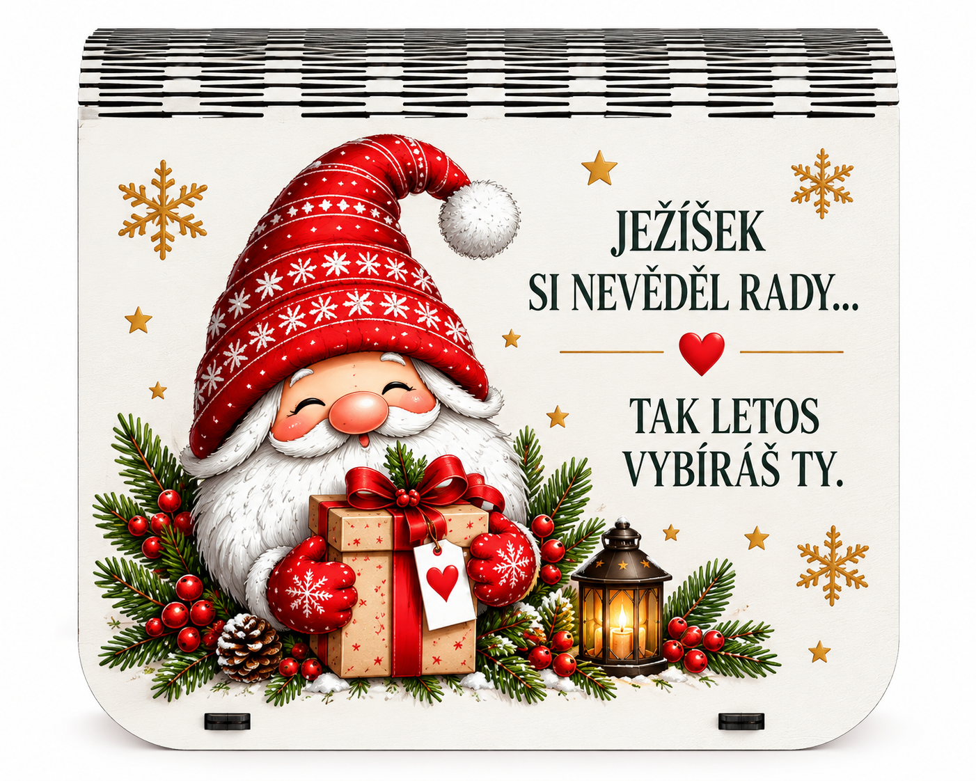 Dárková krabička na bankovky v injekcích - "Ježíšek si nevěděl rady, tak letos vybíráš ty."