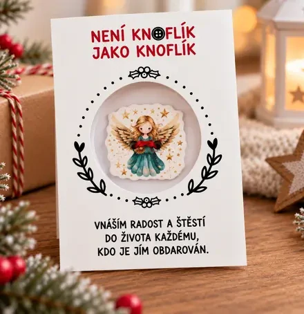 Knoflík štěstí – andílek zelený