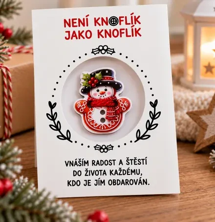 Knoflík štěstí – sněhulák