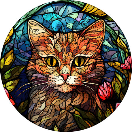 Puzzle 27cm v krabičce - mandala kočka