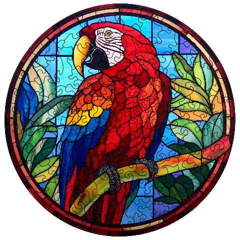 Puzzle 27cm v krabičce - mandala papoušek