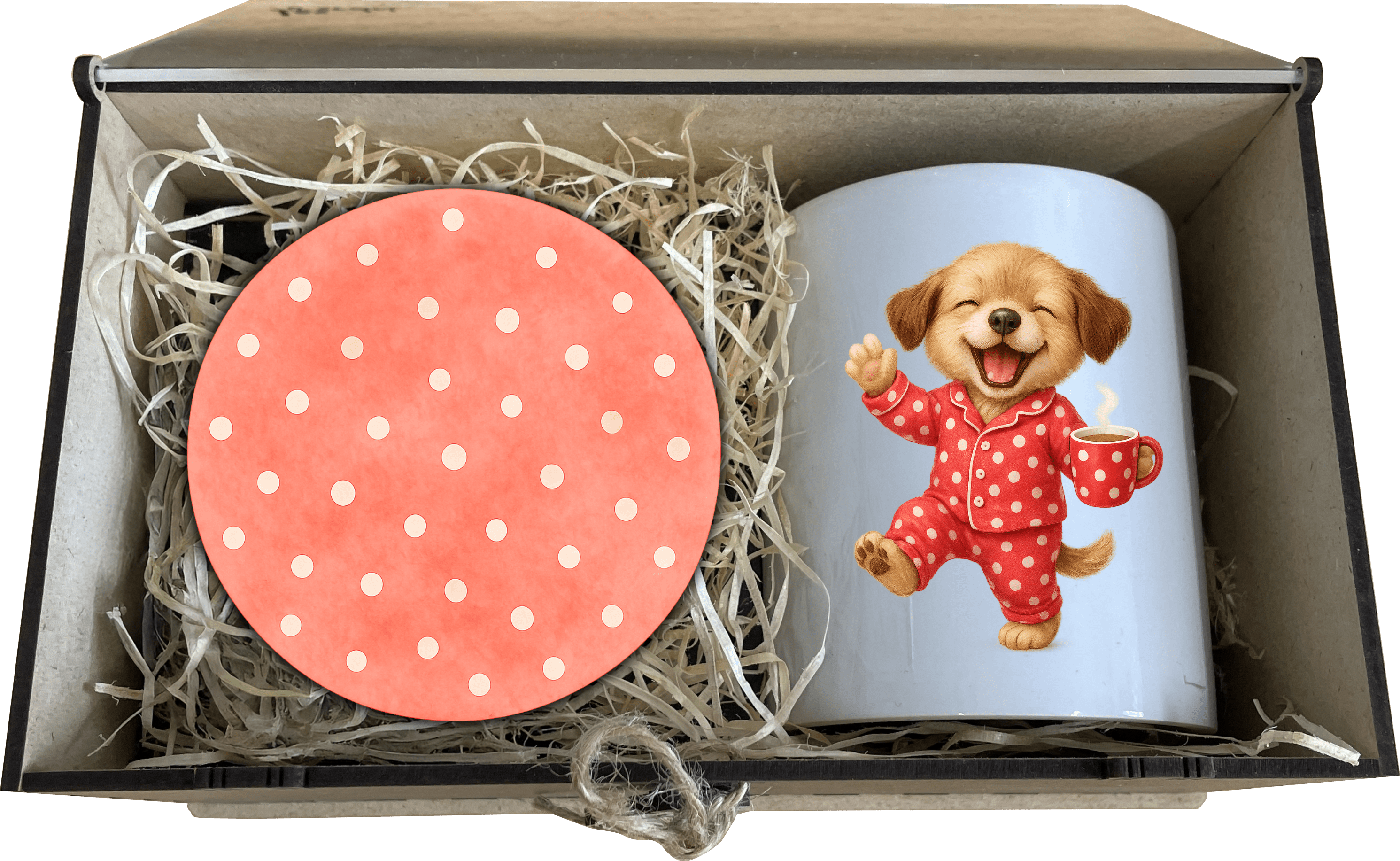 sada hrneček s podtáckem - Pejsek ranní štěstí