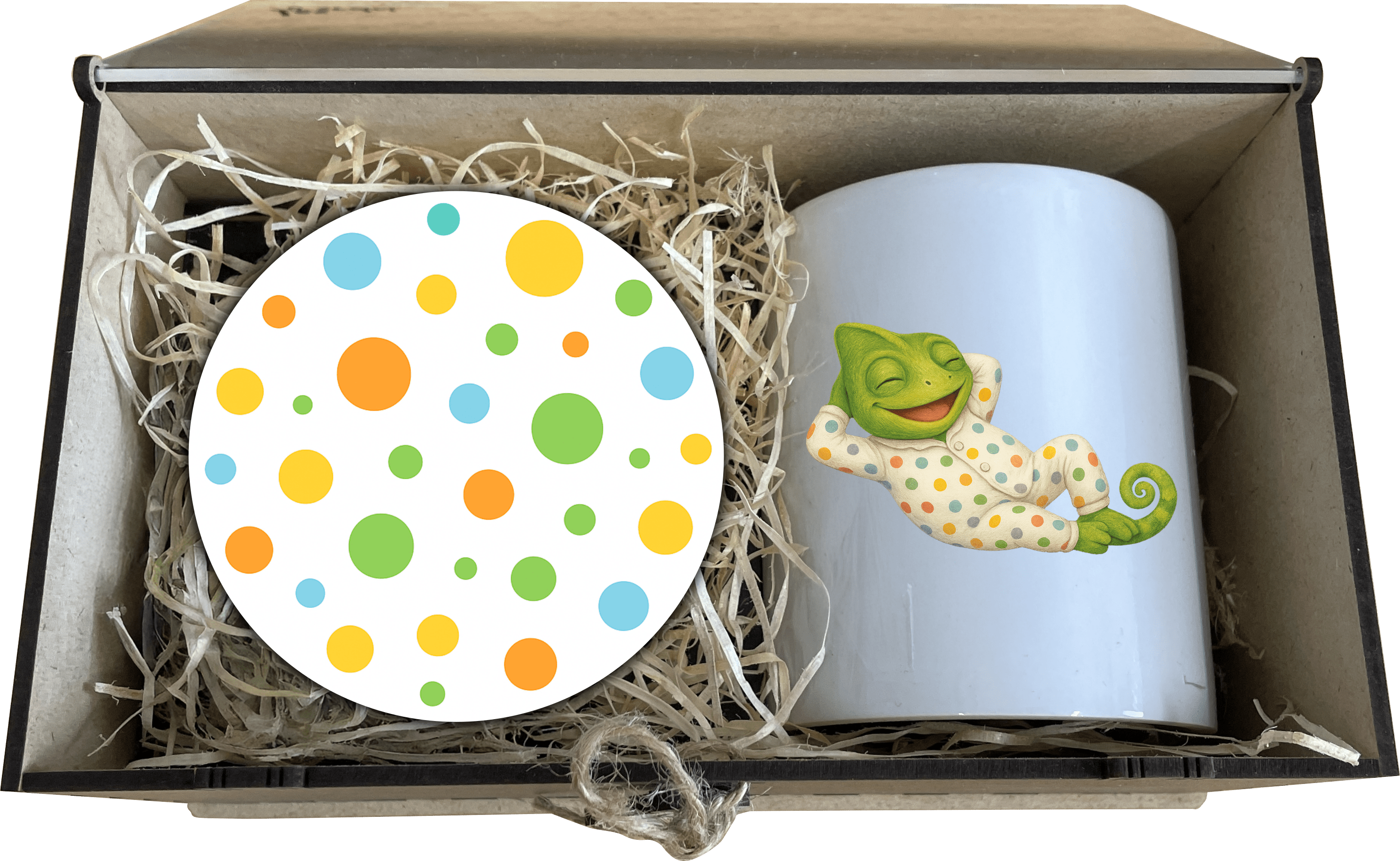 sada hrneček s podtáckem - Chameleon nerušit