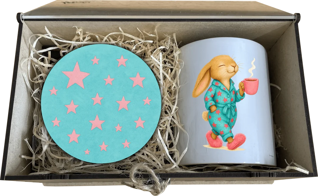 sada hrneček s podtáckem - králík jsem prostě bohyně