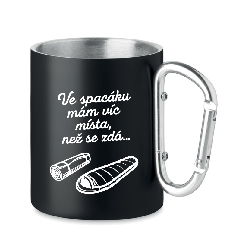 Plechový hrnek s karabinou