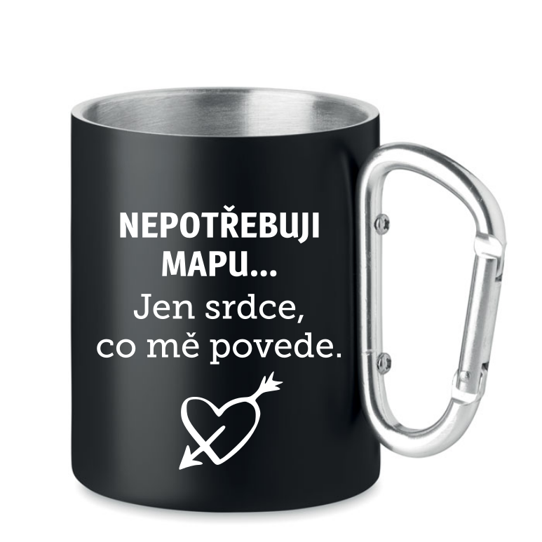 Plechový hrnek s karabinou