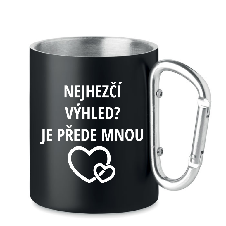 Plechový hrnek s karabinou