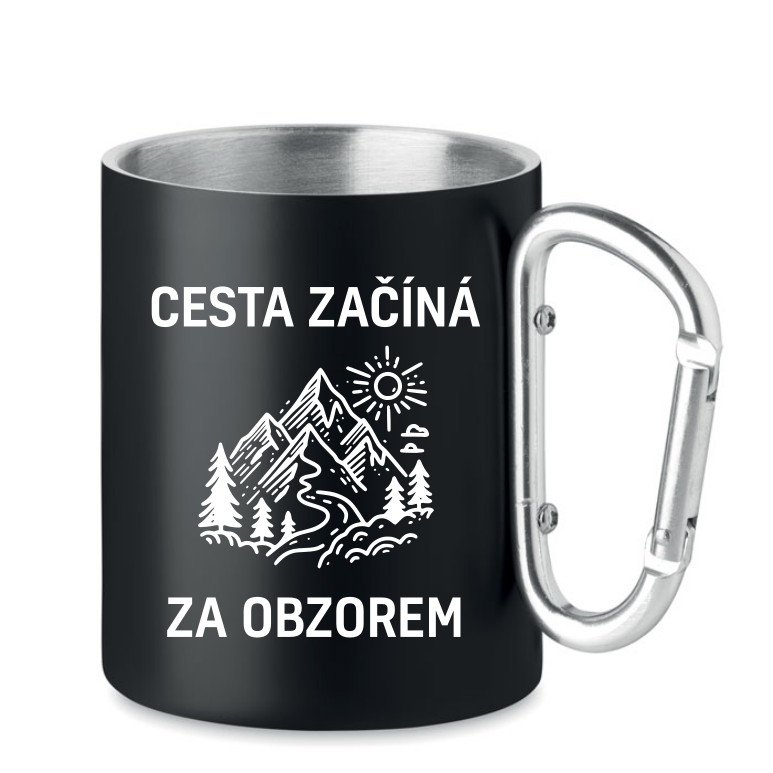 Plechový hrnek s karabinou