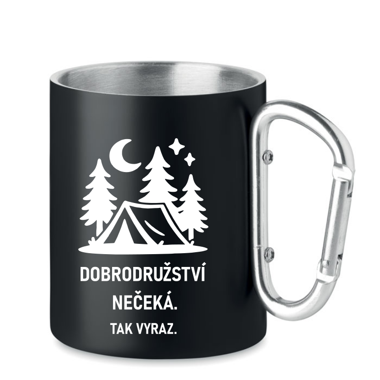 Plechový hrnek s karabinou