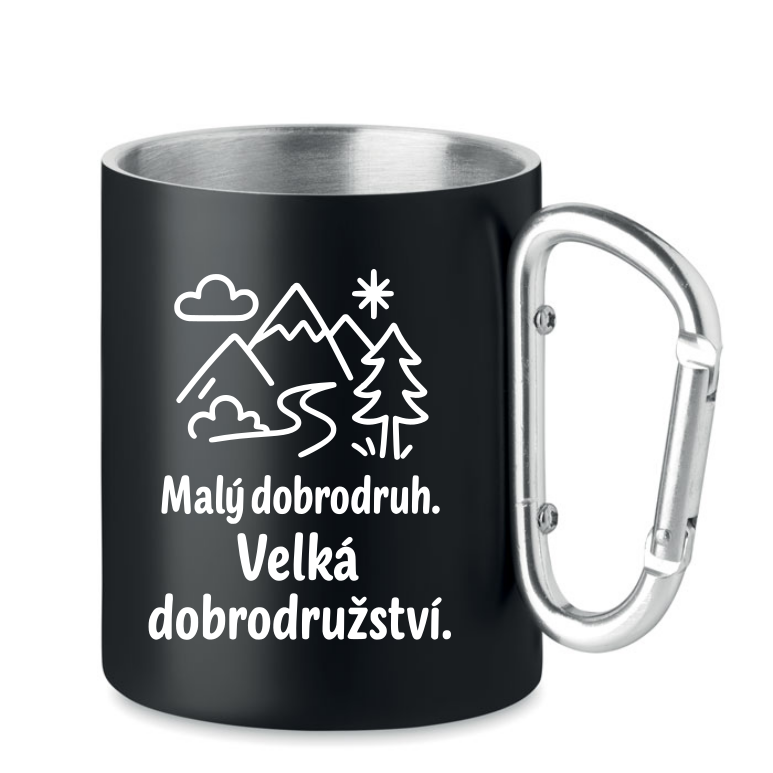 Plechový hrnek s karabinou
