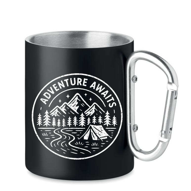 Plechový hrnek s karabinou