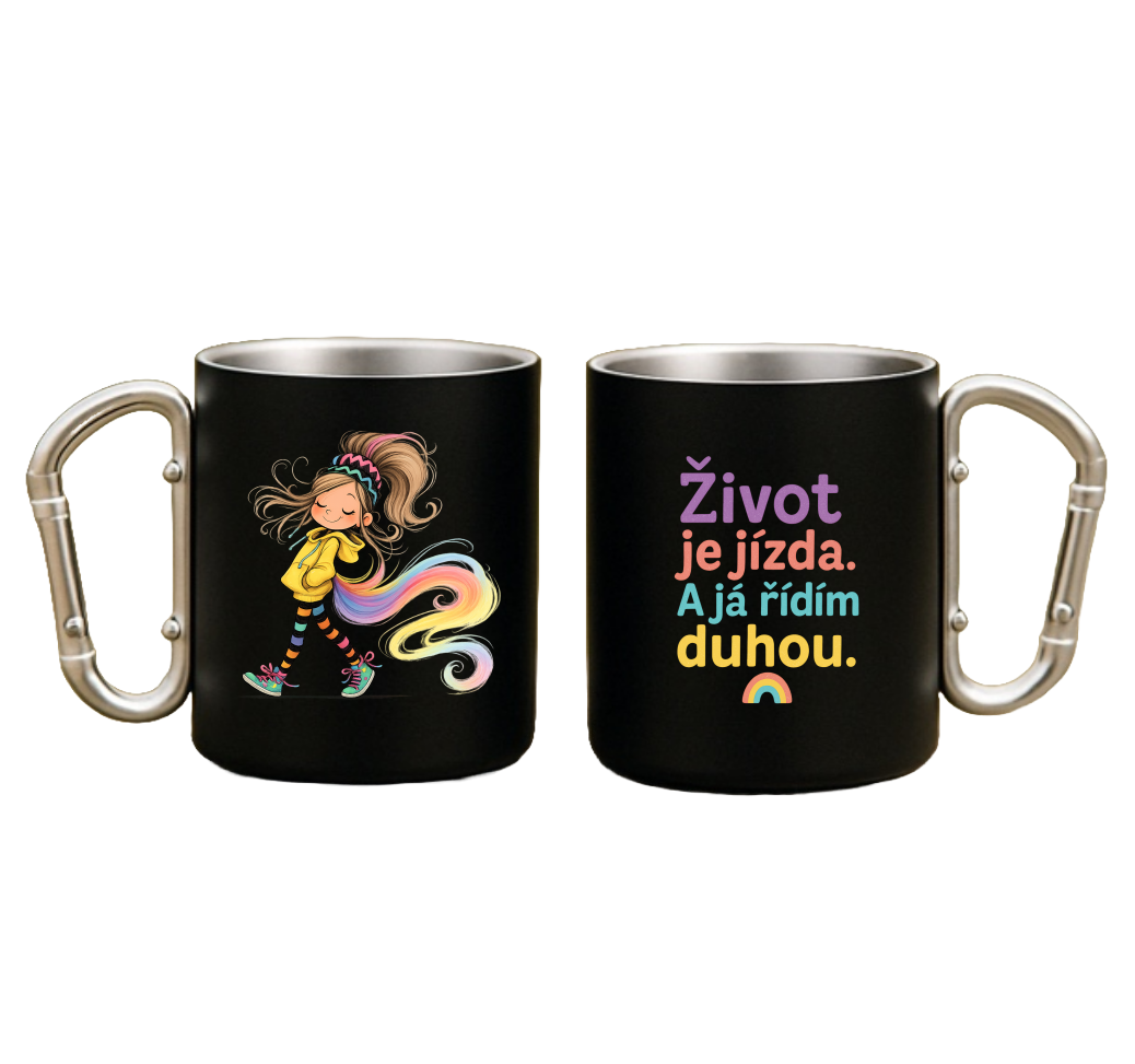Plechový hrnek s karabinou