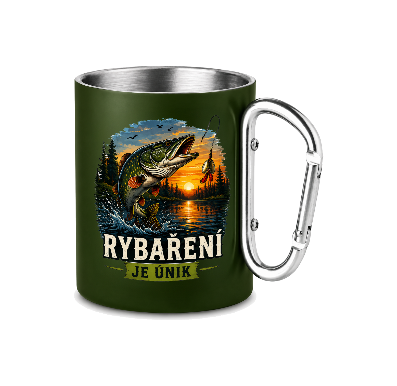 Plechový hrnek s karabinou