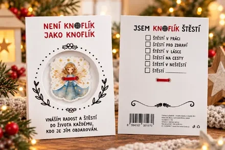  Knoflík štěstí – andílek modrý