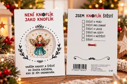 Knoflík štěstí – andílek zelený