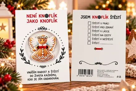 Knoflík štěstí – perníček andílek