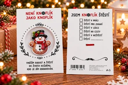Knoflík štěstí – sněhulák