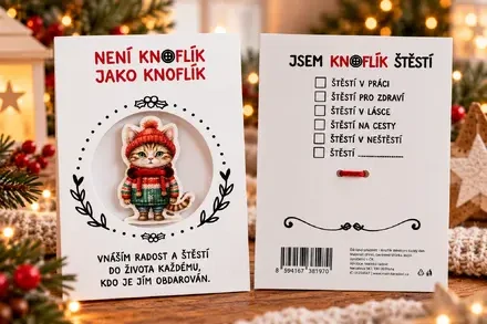 Knoflík štěstí – kočička