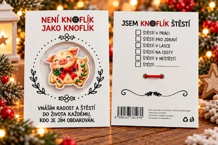Knoflík štěstí – prasátko pro štěstí