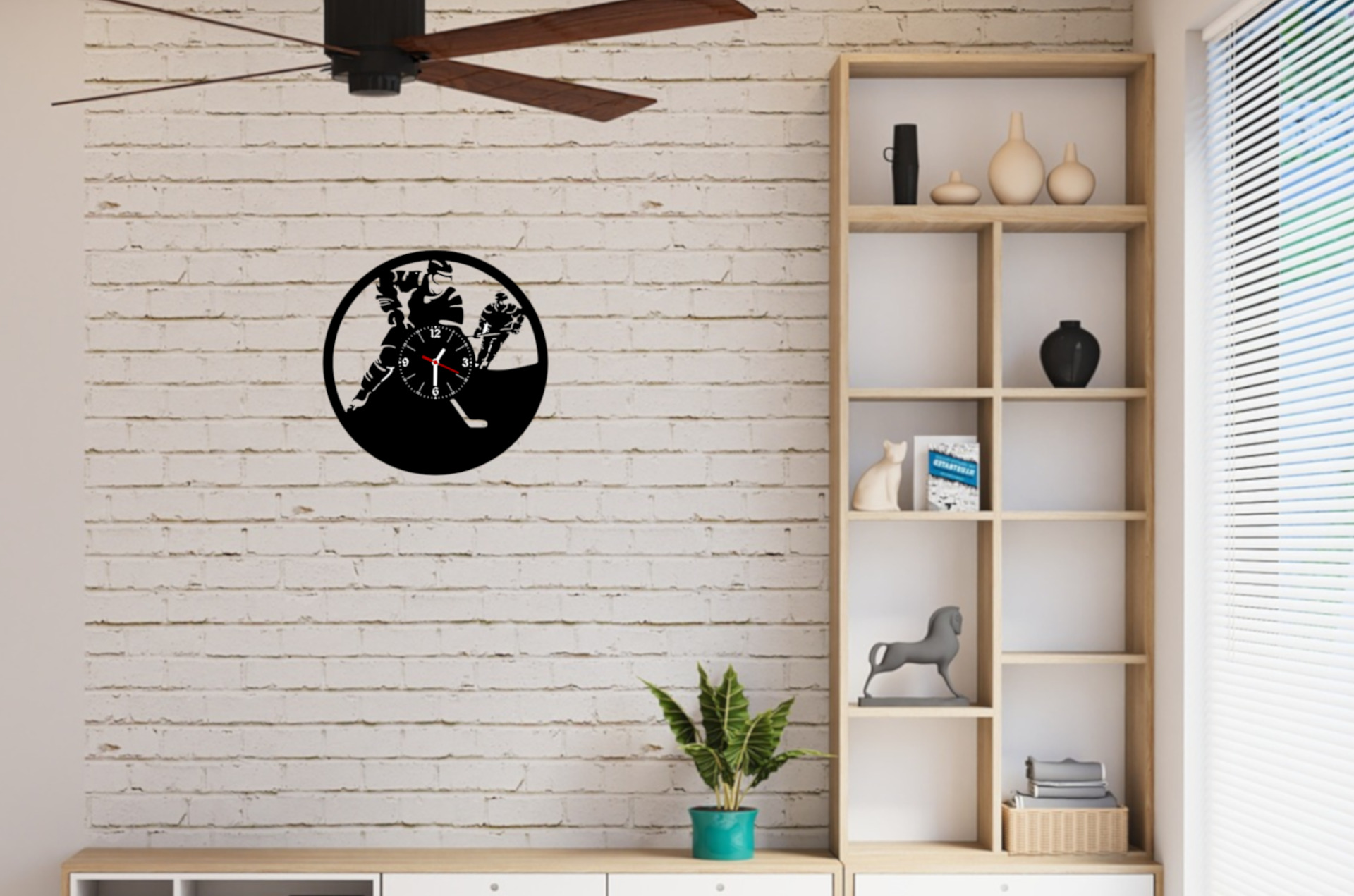 hodiny LP vynil 30 cm Hokej