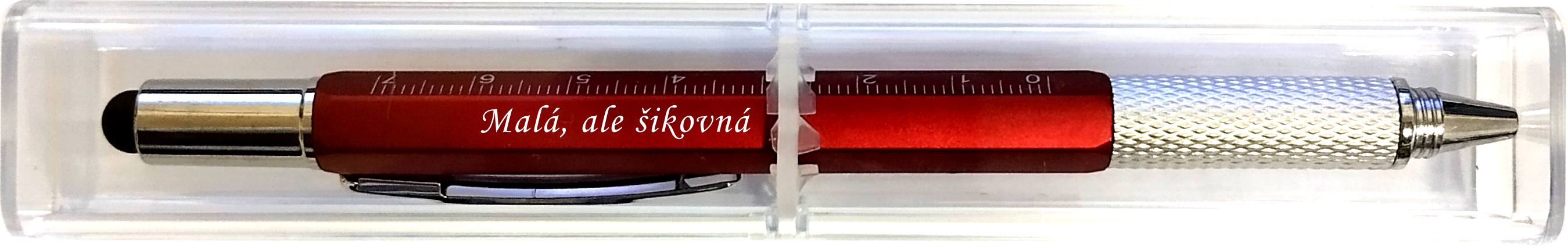 Multipropiska 6v1 s potiskem Malá, ale šikovná červená