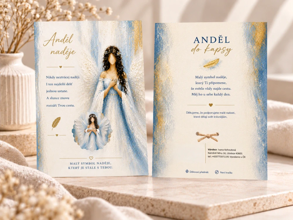 Andělský knoflík štěstí – anděl naděje (sv.modrý)