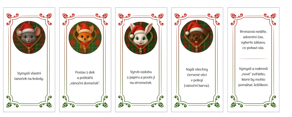 Adventní kalendář s úkoly pro děti – Cesta k Ježíškovi (zelená)