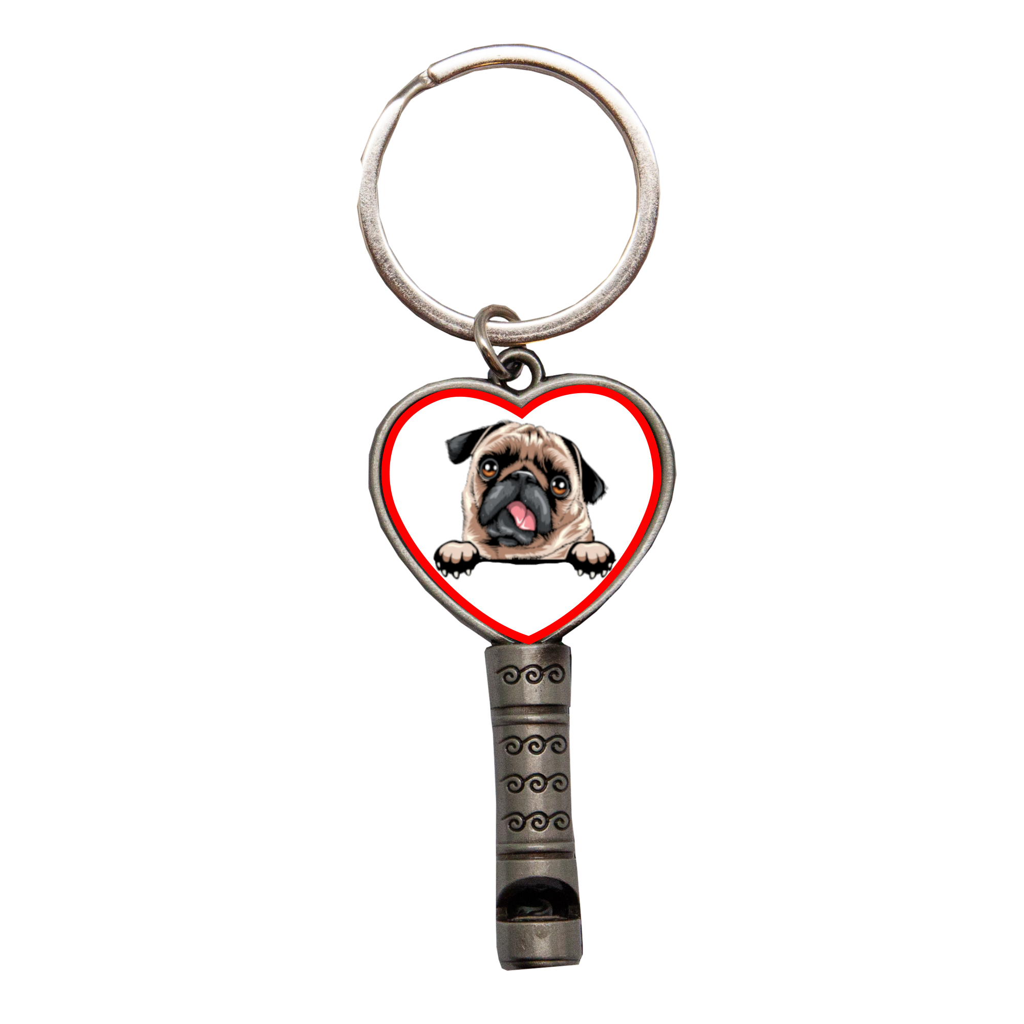 Set plecháček, podtácek, přívěšek motiv Pes Mops 