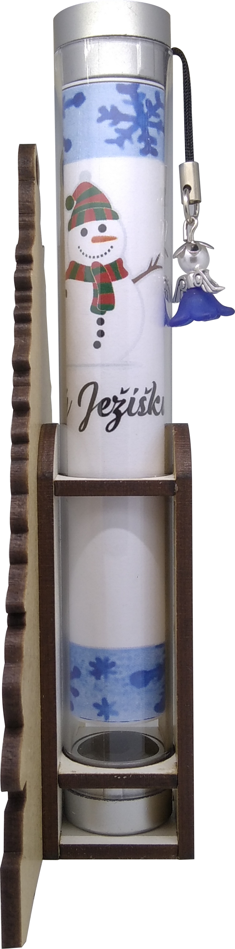 Dopis pro Ježíška se stojánkem Sněhulák zelený