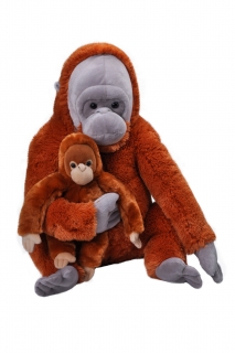 plyšová obří samice s mládětem Orangutan 76 cm