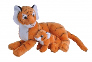 plyšový Tygr s mládětem 38cm