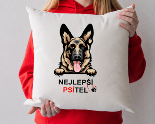Povlak na polštář Nejlepší PSÍTEL - Německý ovčák