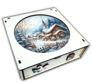 Puzzle 27cm v krabičce - zimní příroda - varianta_B