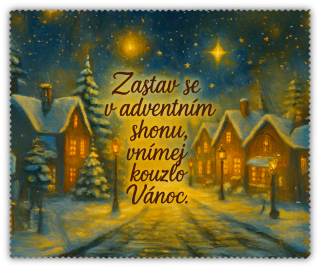 Čistící utěrka - vánoční vesnička (zastav se v adventním shonu...)