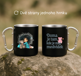 Plechový hrnek s karabinou