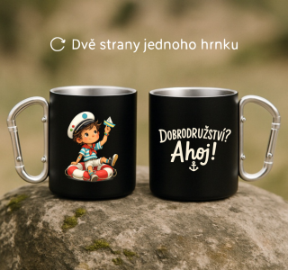 Plechový hrnek s karabinou