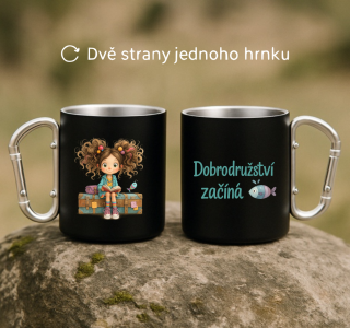 Plechový hrnek s karabinou