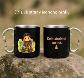 Plechový hrnek s karabinou