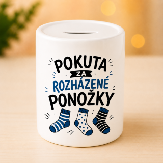 Keramická pokladnička - Pokuta za rozházené ponožky