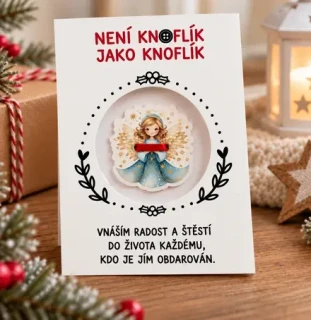  Knoflík štěstí – andílek modrý